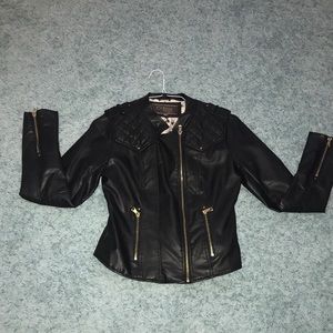 Black leather jacket